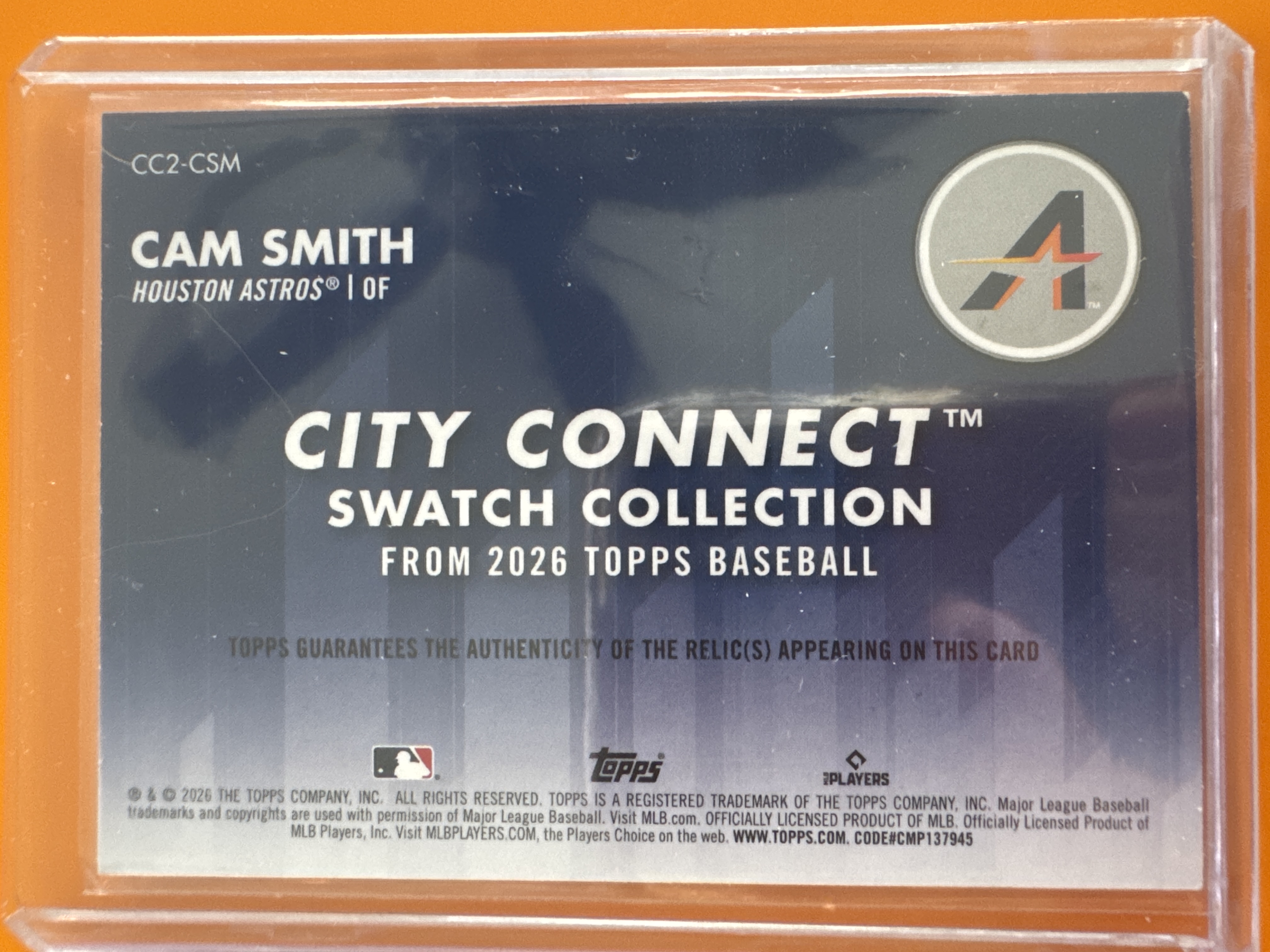 2026 Topps Cam Smith City Connect back